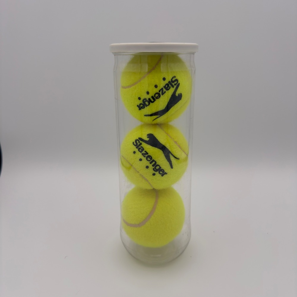 Vintage Slazenger Wimbledon Tennis Balls Sealed 3 Ball Can Championship Yellow